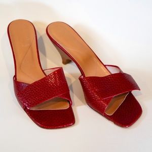 Kate Spade Cherry Red Summer Wooden Heel Sandal - Y2K Inspired